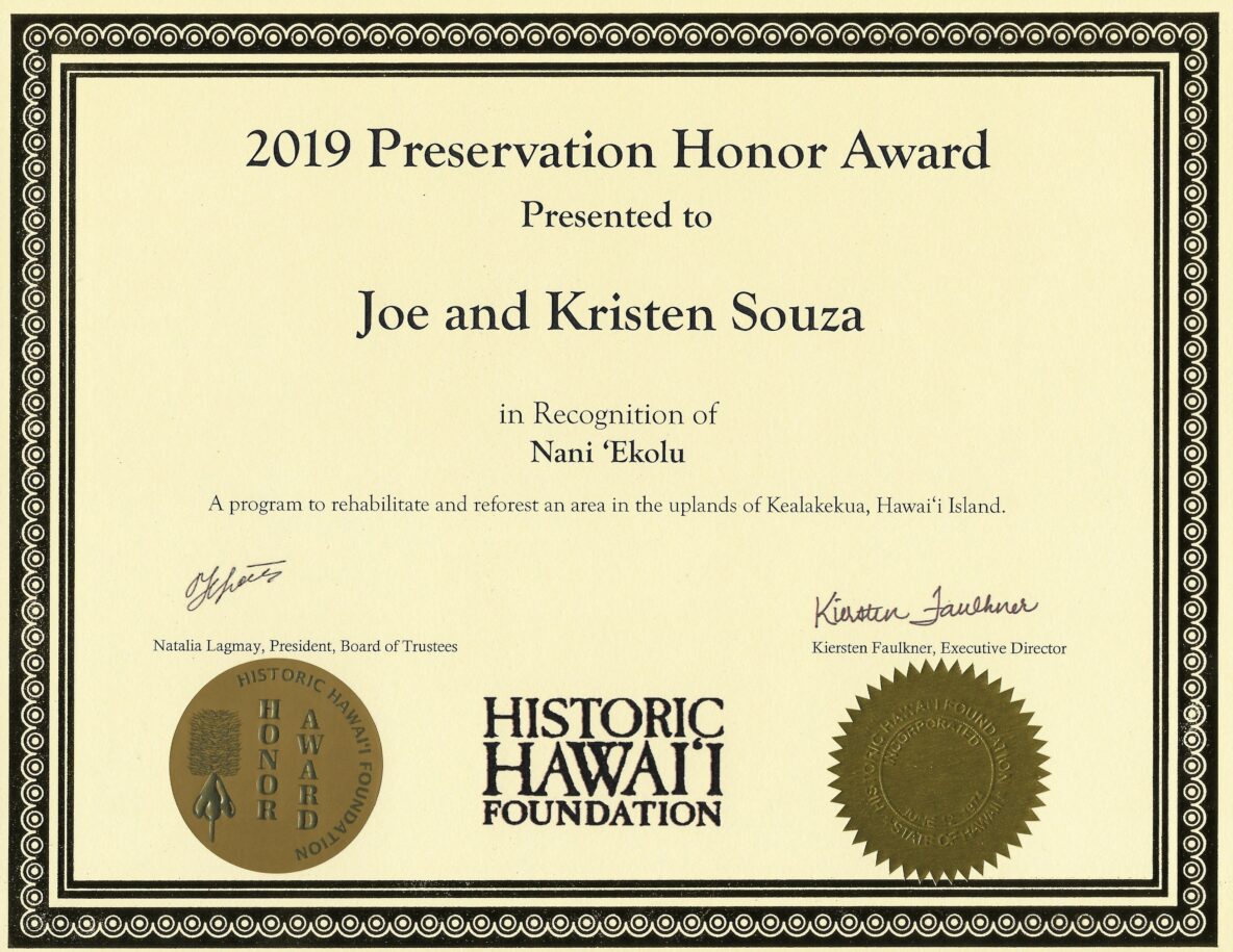 2019 Preservation Honor Award - Joe and Kristen Souza